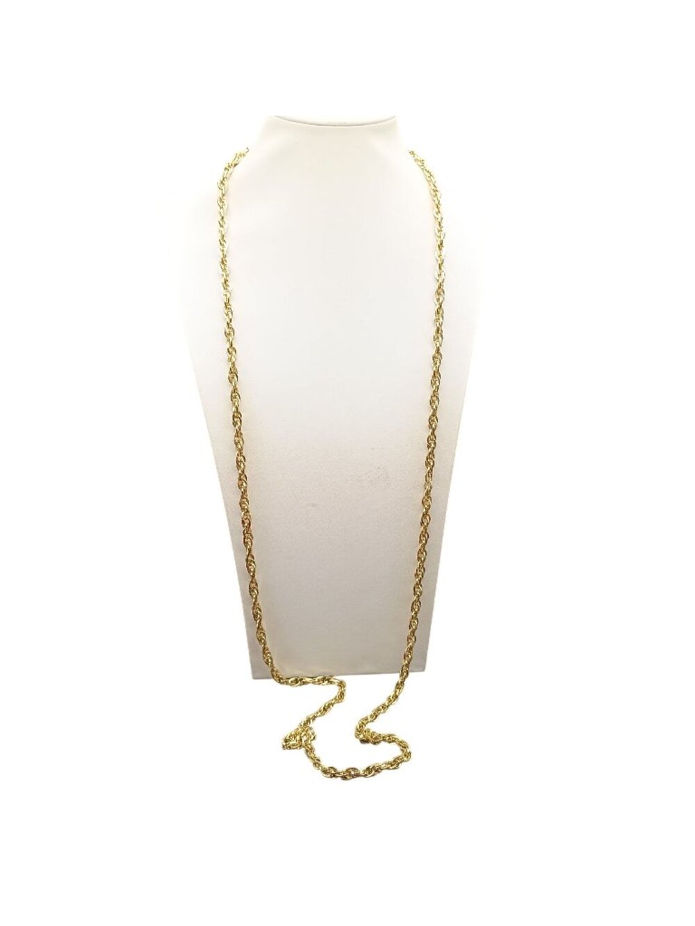 Long Sarah Coventry Gold-Tone Eloxal Rope Chain Necklace Vintage Jewelry Layered